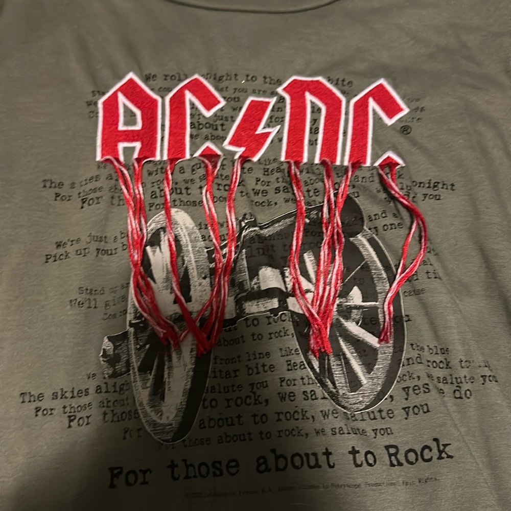 AC/DC fringe tee shirt Vinyl Icons size small
